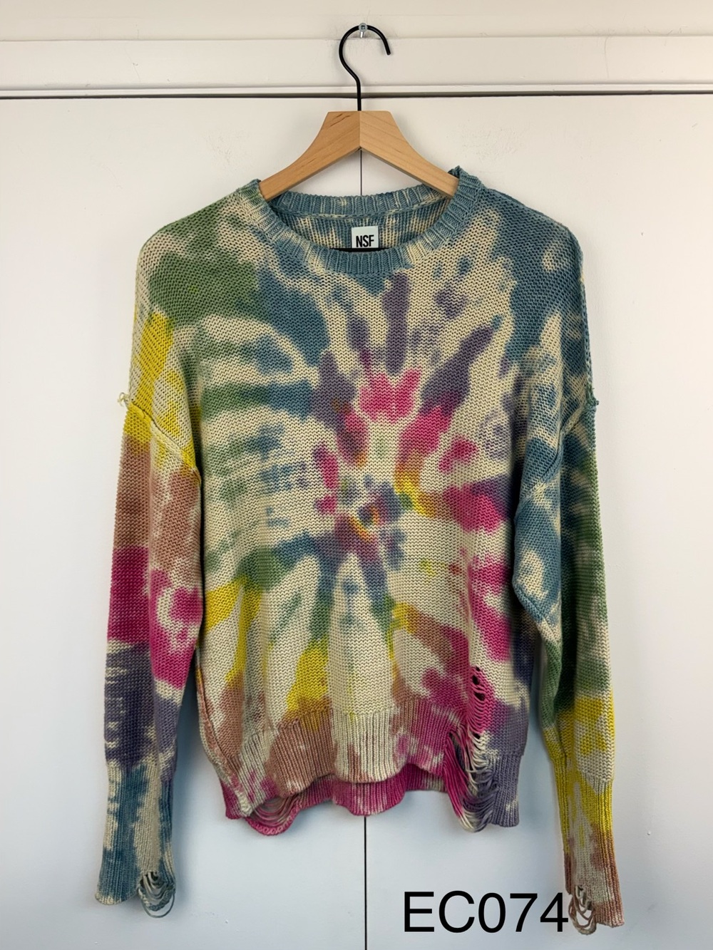 NSF Anabelle Boyfriend Sweater Skittles Dye Size S